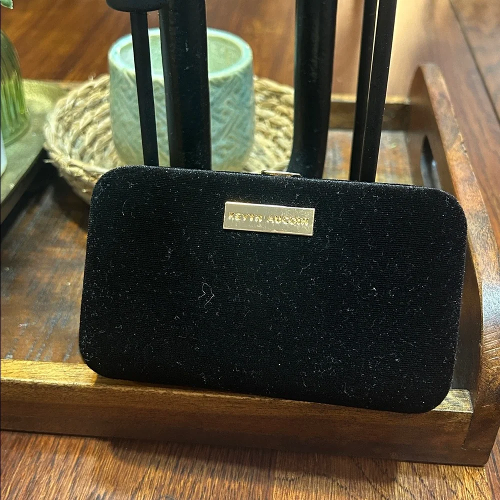 Kevyn Aucoin hard shell black velvet lip clutch Clutch only - no lipstick